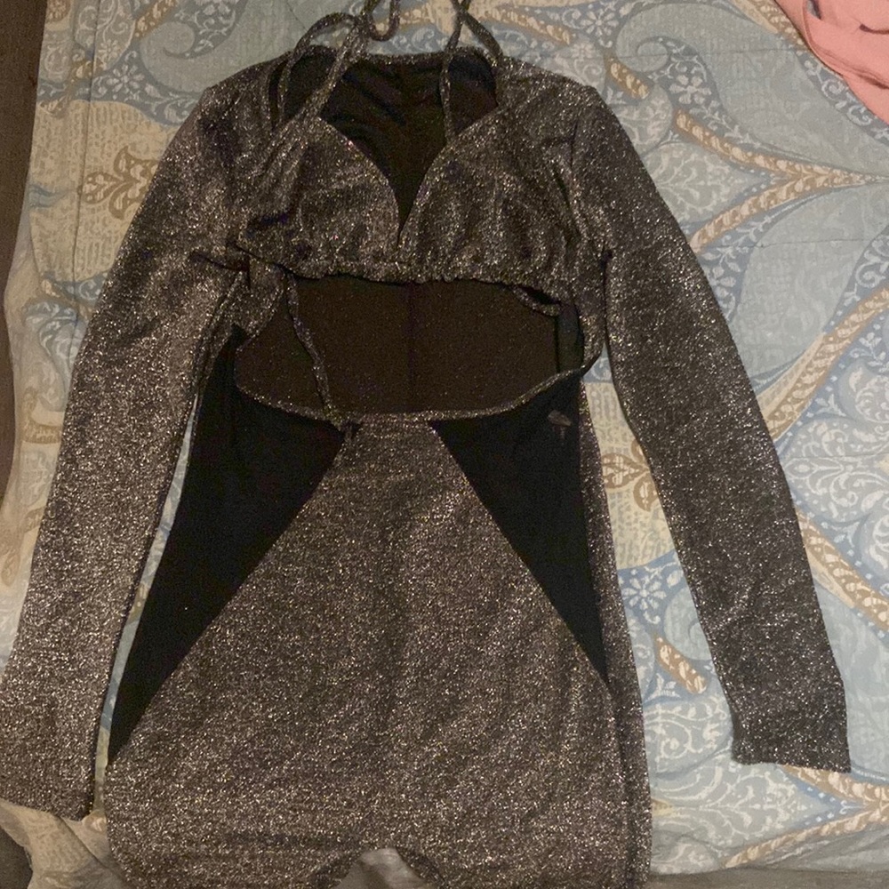 Sparkly gray jumpsuit set